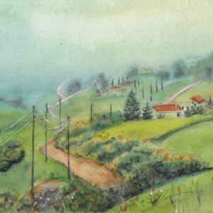 Mountains of Cyprus  Author's aquarelle print