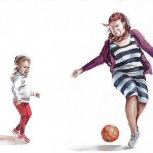 Granny's football.  Author's aquarelle print