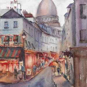 "Lilac Paris". Author's aquarelle print