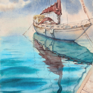 Blue ocean-2  Author's aquarelle print