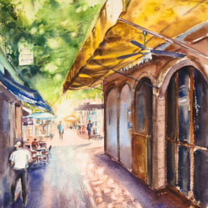 Nicosia's Heat. Author's aquarelle print