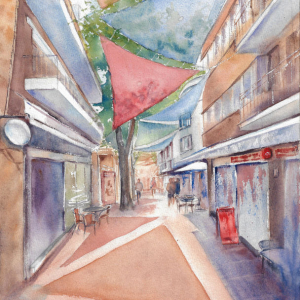 Nicosia's Heat. Author's aquarelle print