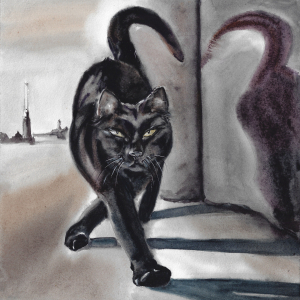 Petrosyan's cat. Author's aquarelle original